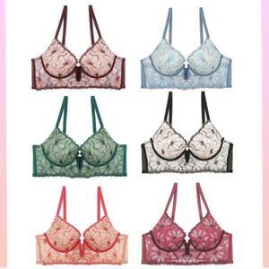 NWT Floral Underwire Lace Longline Drop Push Up Bra - Pick your size